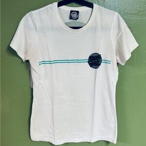 Women’s Santa Cruz Skateboard White T-Shirt ~ Size Large